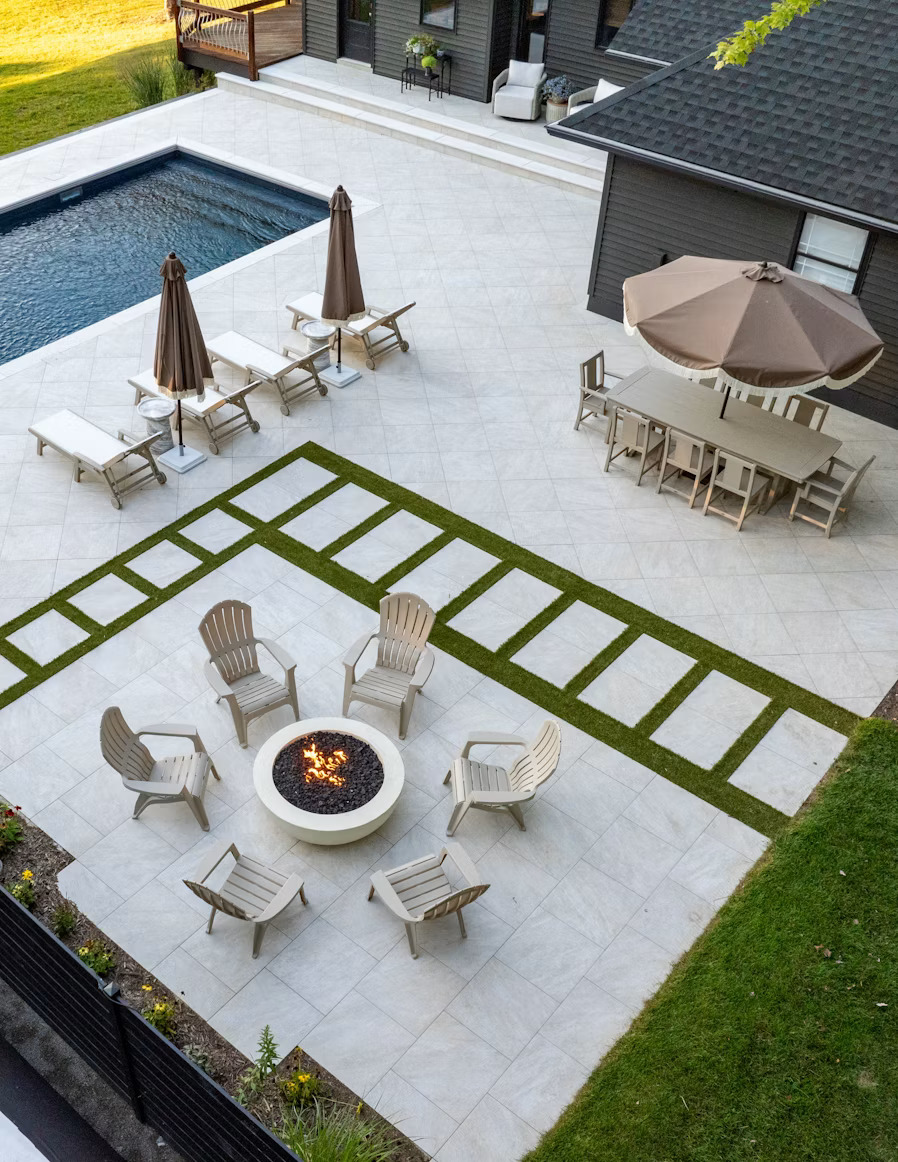 Patio with fire bowl